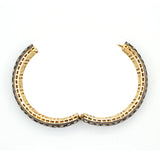 Polki Diamond Oxidized 925 Silver Bangle Bracelet