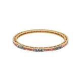 Ruby Gemstone And Diamond 925 Silver Bangle Bracelet