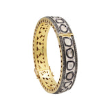 925 Sterling Silver Polki Diamond Bangle Pair