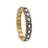 Designer Polki Diamond 925 Sterling Bangle Bracelet