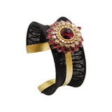 Designer Ruby And Polki Diamond 925 Silver Bracelet