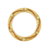 Ruby And Polki Diamond Gemstone 925 Silver Bangle