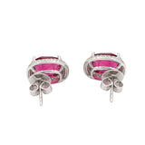 White Gold Pink Tourmaline & Diamond Earring