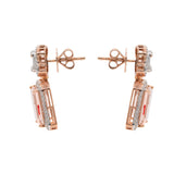18K Rose Gold Morgnite And Diamond Earring