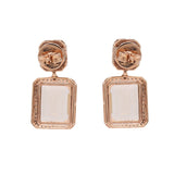 18K Rose Gold Morgnite And Diamond Earring