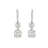 18K White Gold Diamond Earring