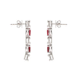 Natural Ruby And Diamond White Gold Earring