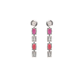 Natural Ruby And Diamond White Gold Earring