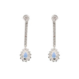 18K White Gold Blue Sapphire & Diamond Earring