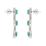 Natural Emerald And Diamond White Gold Earring