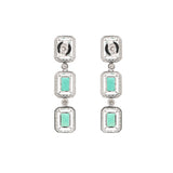 Natural Emerald And Diamond White Gold Earring