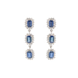 White Gold Sapphire and Diamond Earring