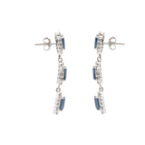 White Gold Sapphire and Diamond Earring