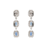 White Gold Sapphire and Diamond Earring