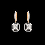 Gorgeous 18k Solid Rose Gold Diamond Drop Earring