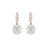 Gorgeous 18k Solid Rose Gold Diamond Drop Earring