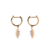 Gorgeous 18k Solid Rose Gold Diamond Drop Earring