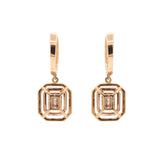 Gorgeous 18k Solid Rose Gold Diamond Drop Earring