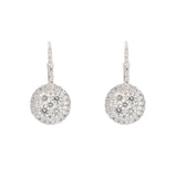 Natural Diamond 18K White Gold Dangle Earring