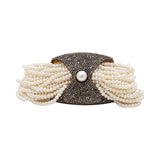 Natural Pearl And Diamond 925 Silver Bracelet