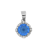 Natural London Blue Topaz Round Gemstone Ring, Earring Pendant Set