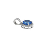 Natural London Blue Topaz Round Gemstone Ring, Earring Pendant Set