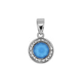 Natural London Blue Topaz Round Gemstone Ring, Earring Pendant Set