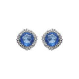 Natural London Blue Topaz Round Gemstone Ring, Earring Pendant Set