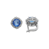 Natural London Blue Topaz Round Gemstone Ring, Earring Pendant Set