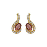 Gold Plated Pink Amethyst Stone Ring, Earring, Pendant Set