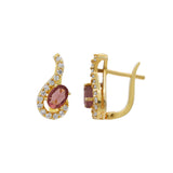Gold Plated Pink Amethyst Stone Ring, Earring, Pendant Set