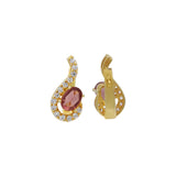 Gold Plated Pink Amethyst Stone Ring, Earring, Pendant Set