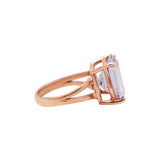 Rose Gold Plated Round Amethyst Ring