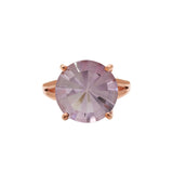 Natural Amethyst Gemstone 925 Silver Rose Gold Plated Ring