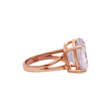 Natural Amethyst Gemstone 925 Silver Rose Gold Plated Ring