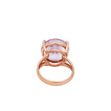 Natural Amethyst Gemstone 925 Silver Rose Gold Plated Ring