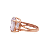 Natural Amethyst Gemstone 925 Silver Rose Gold Plated Ring