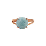 925 Silver Aquamarine Gemstone Rose Gold Plated Ring