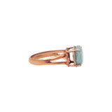 925 Silver Aquamarine Gemstone Rose Gold Plated Ring