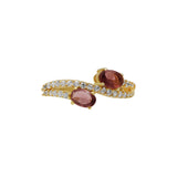 Gold Plated Pink Amethyst Stone Ring, Earring, Pendant Set