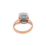 925 Silver Aquamarine Gemstone Rose Gold Plated Ring