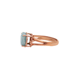 925 Silver Aquamarine Gemstone Rose Gold Plated Ring