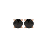 925 Sterling Silver Round Shaped Dark Natural Garnet Gemstone Earring Stud