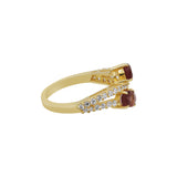 Gold Plated Pink Amethyst Stone Ring, Earring, Pendant Set