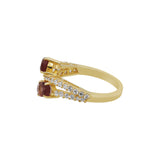 Gold Plated Pink Amethyst Stone Ring, Earring, Pendant Set