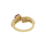 Gold Plated Pink Amethyst Stone Ring, Earring, Pendant Set