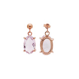 925 Sterling Silver Oval Shaped Amethyst Gemstone Dangle Drop Earring