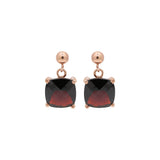 Beautiful Natural Red Garnet Cushion Shaped Gemstone Dangle Drop Earring