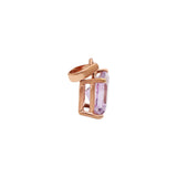 925 Sterling Silver Square Shaped Natural Amethyst Gemstone Pendant