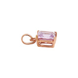 925 Sterling Silver Square Shaped Natural Amethyst Gemstone Pendant